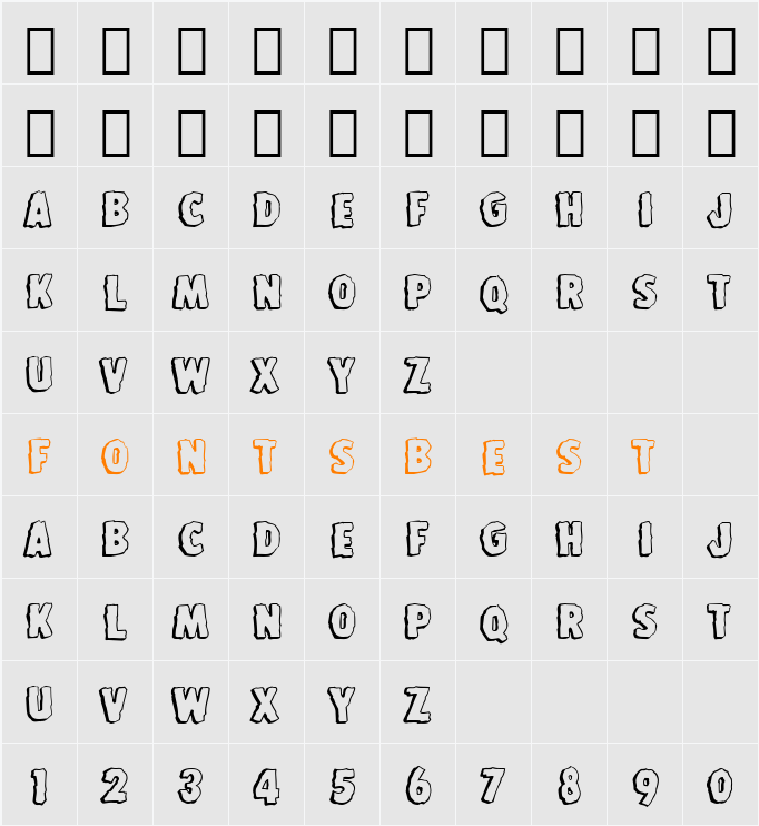 Bedrock BT Character Map