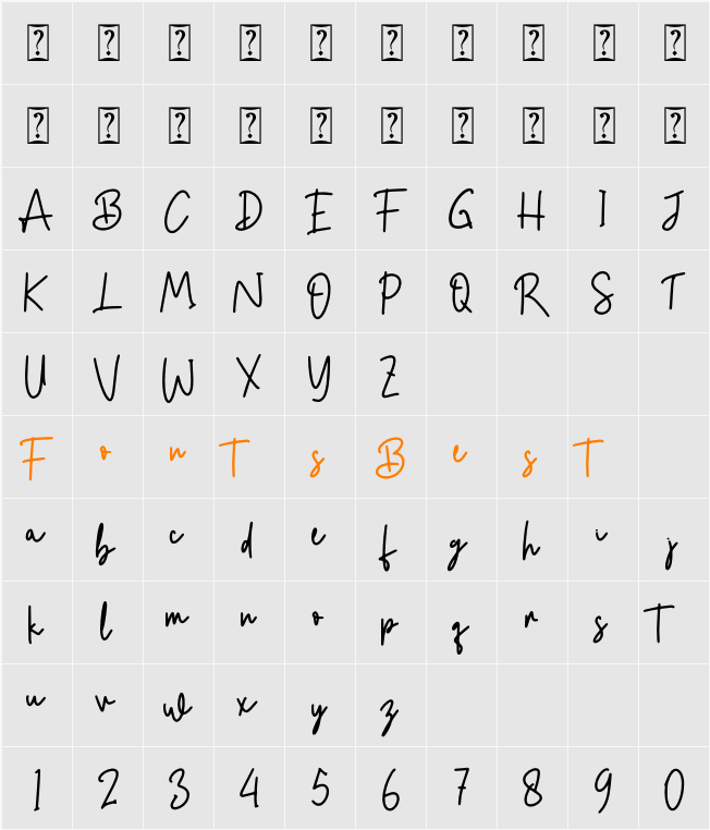 Bestworde - Personal Use Character Map