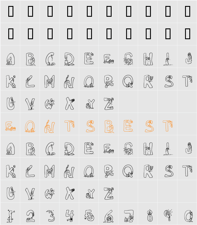 DeCAPitated Character Map