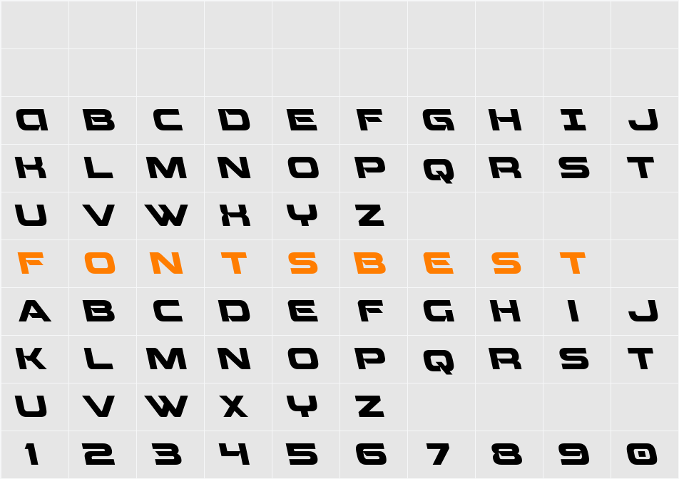 Beam Weapon Leftalic Character Map