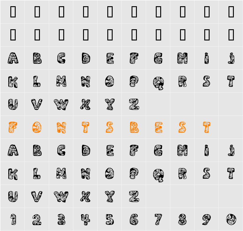 Dali Character Map