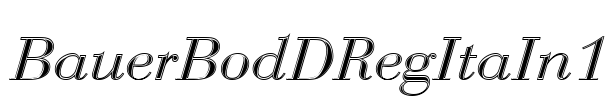 BauerBodDRegItaIn1 Font Image