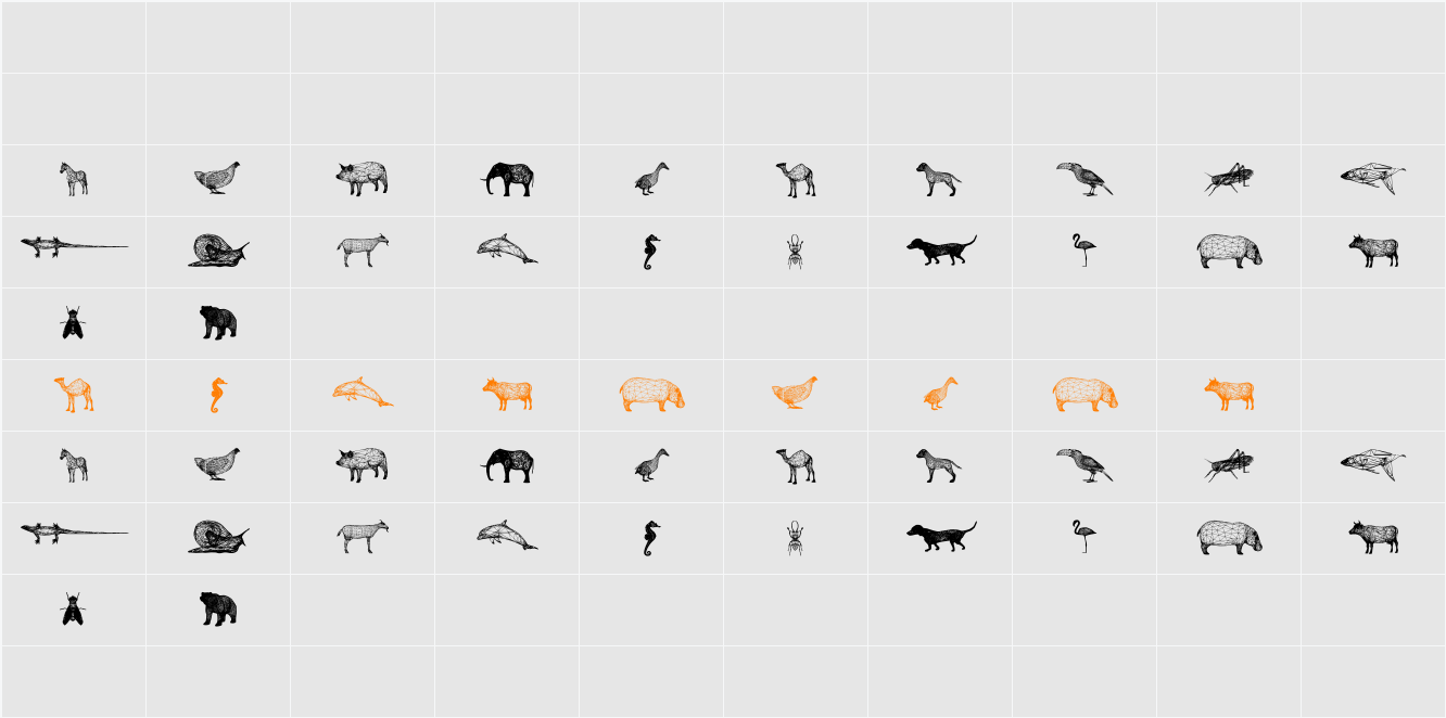3D Animals Character Map