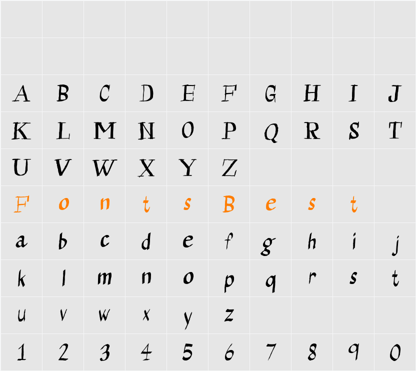 Calligraserif Character Map