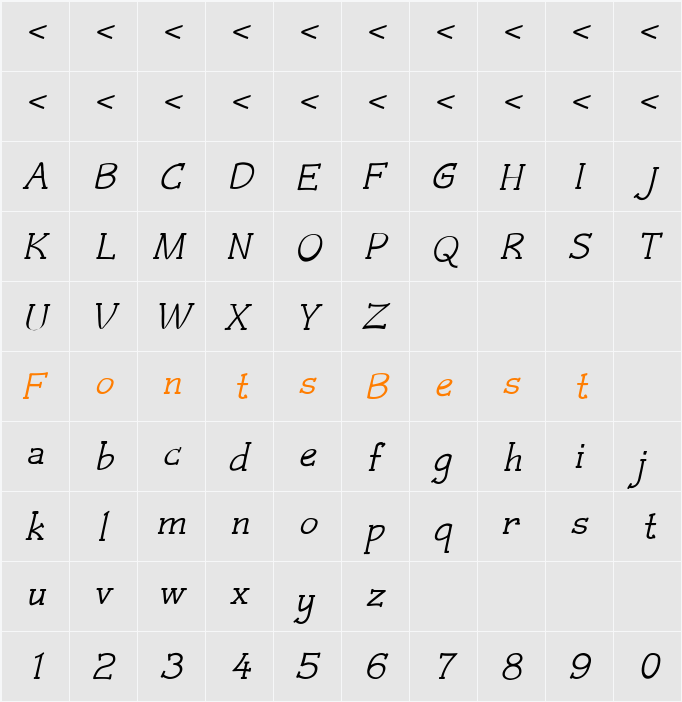 Czaristite Character Map