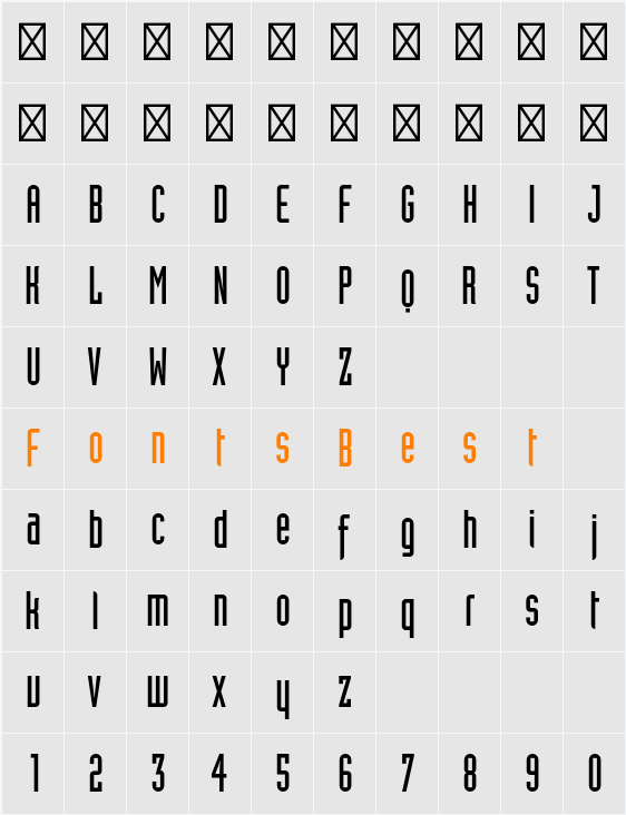 Industria LT Std Solid Character Map