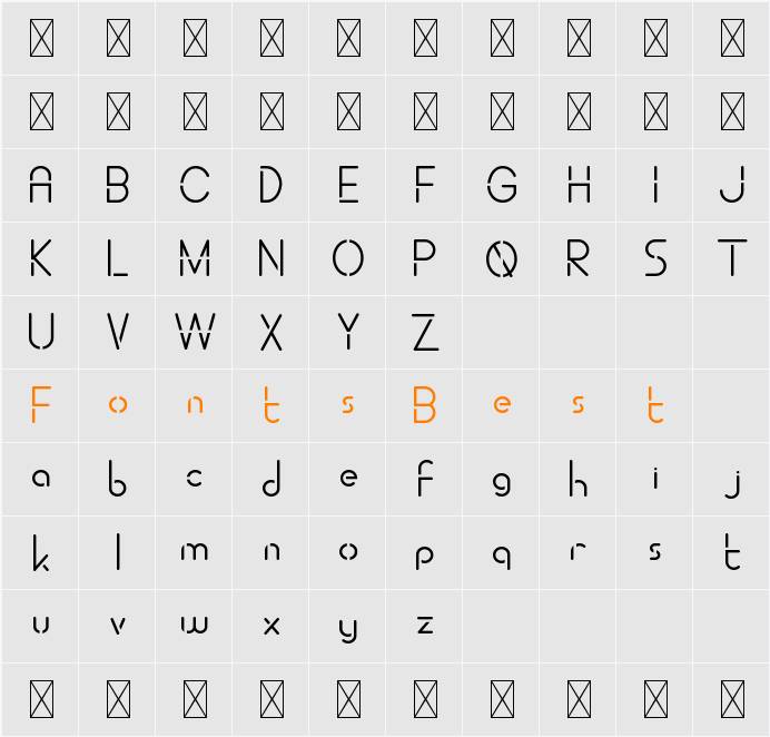 ALDORA DEMO Cutting Character Map