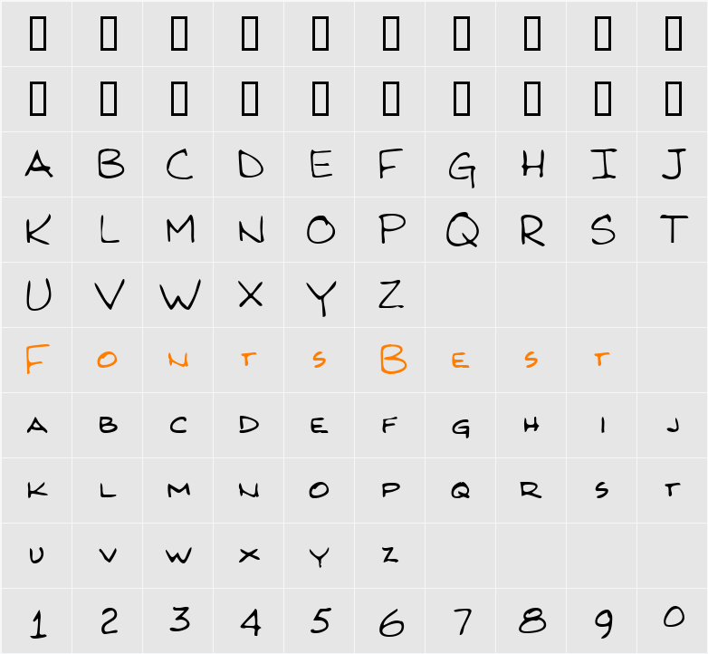 JI-Japers Character Map