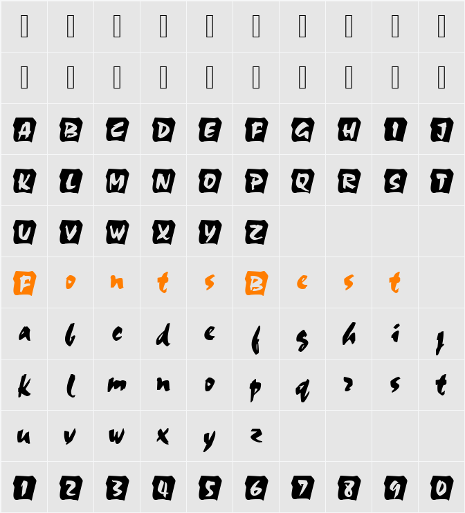 ChocIniD Character Map