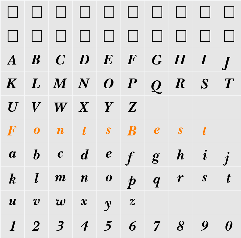 Basset Character Map