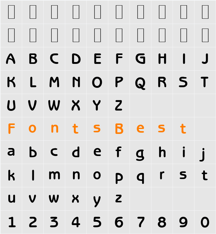 B691-Sans Character Map