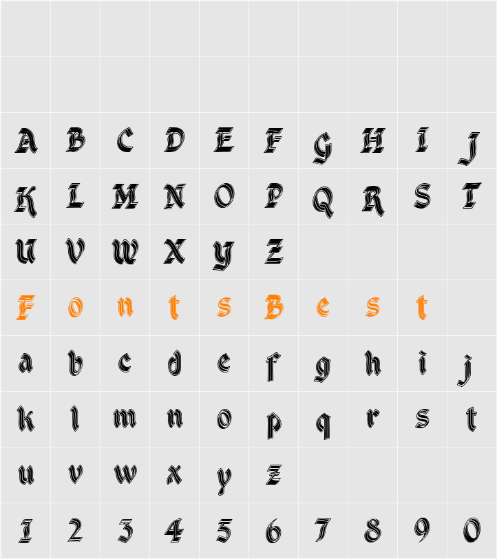 DS Cathedral Character Map
