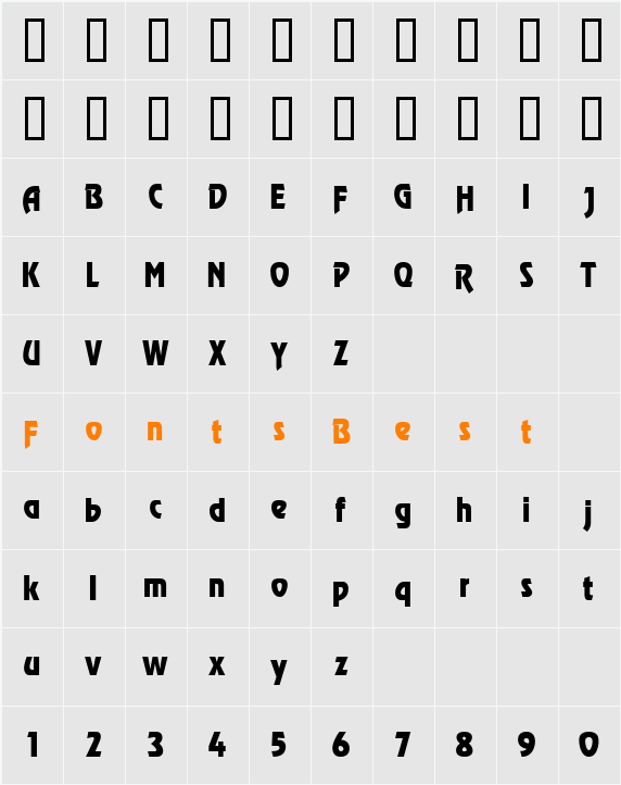 DSE JumPar Character Map