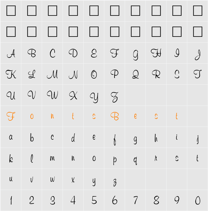 Muriel Character Map