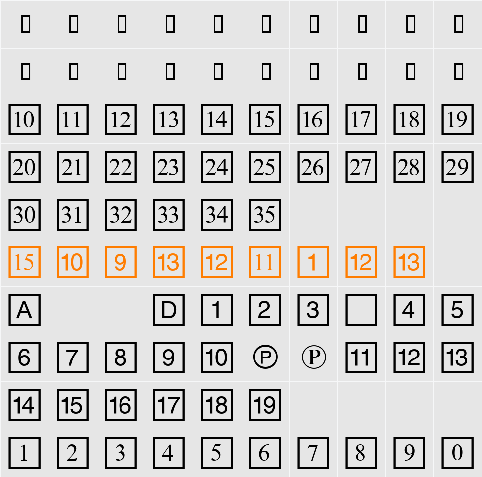 CD Numbers Character Map