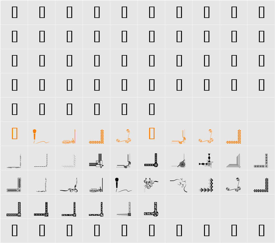Border Corners Character Map