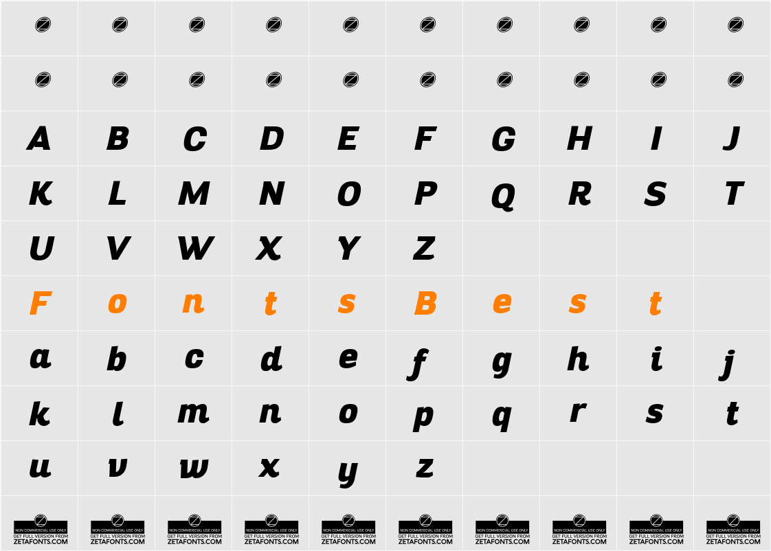 Altair Heavy Character Map
