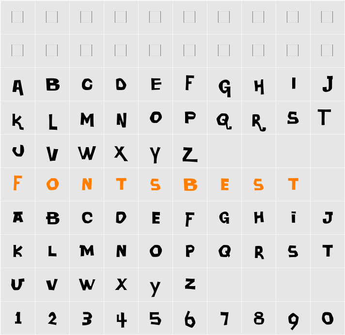DaddyOSquare Character Map