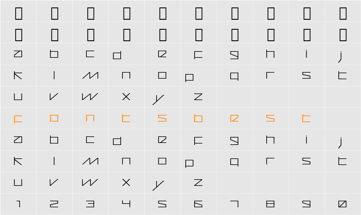 Cubos Character Map