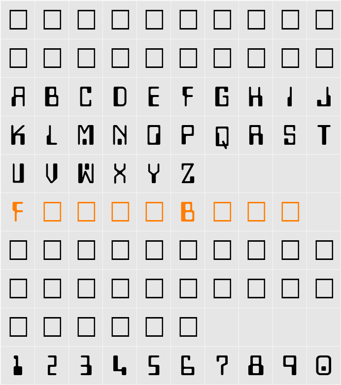 Mycalc Character Map