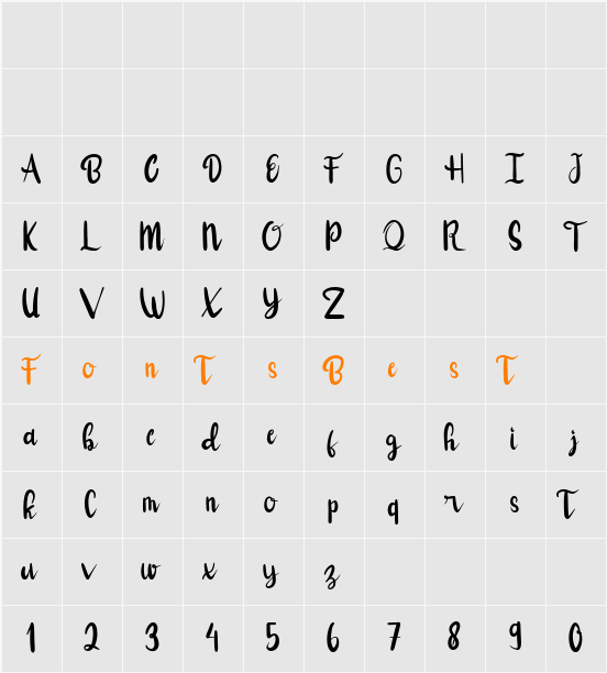 Bolsen Character Map