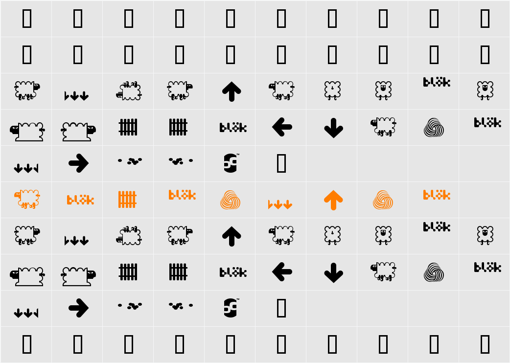 BD Flossy Character Map