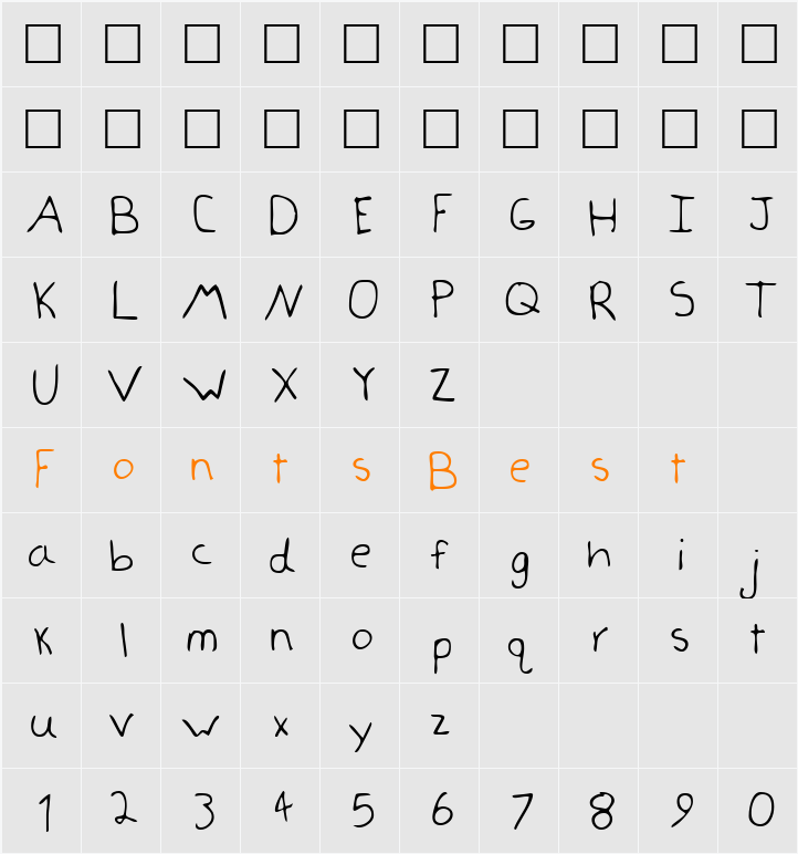 AmbersHand Character Map