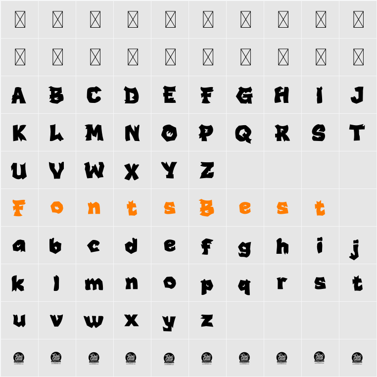 BEKORG PERSONAL USE Character Map