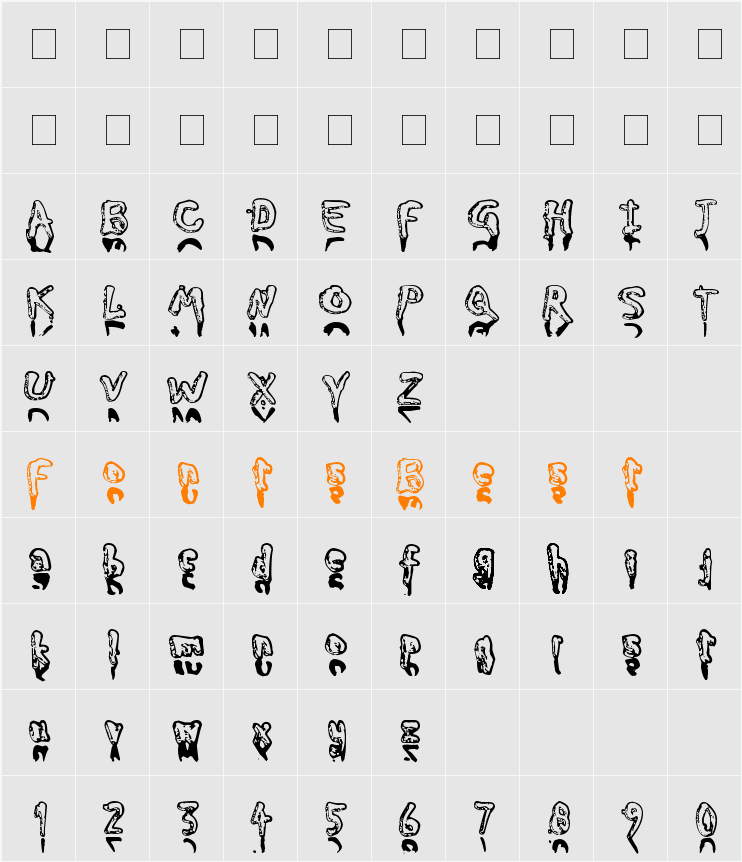 Myfont Character Map