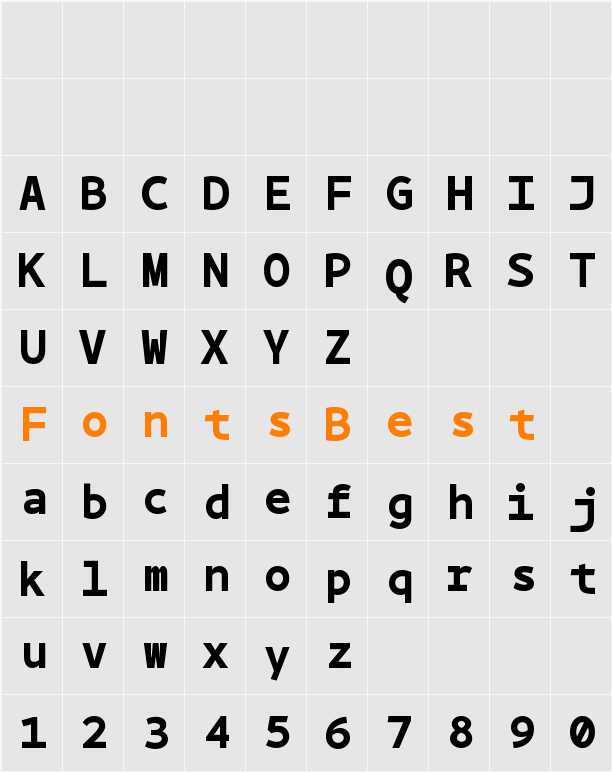 BPmono Character Map