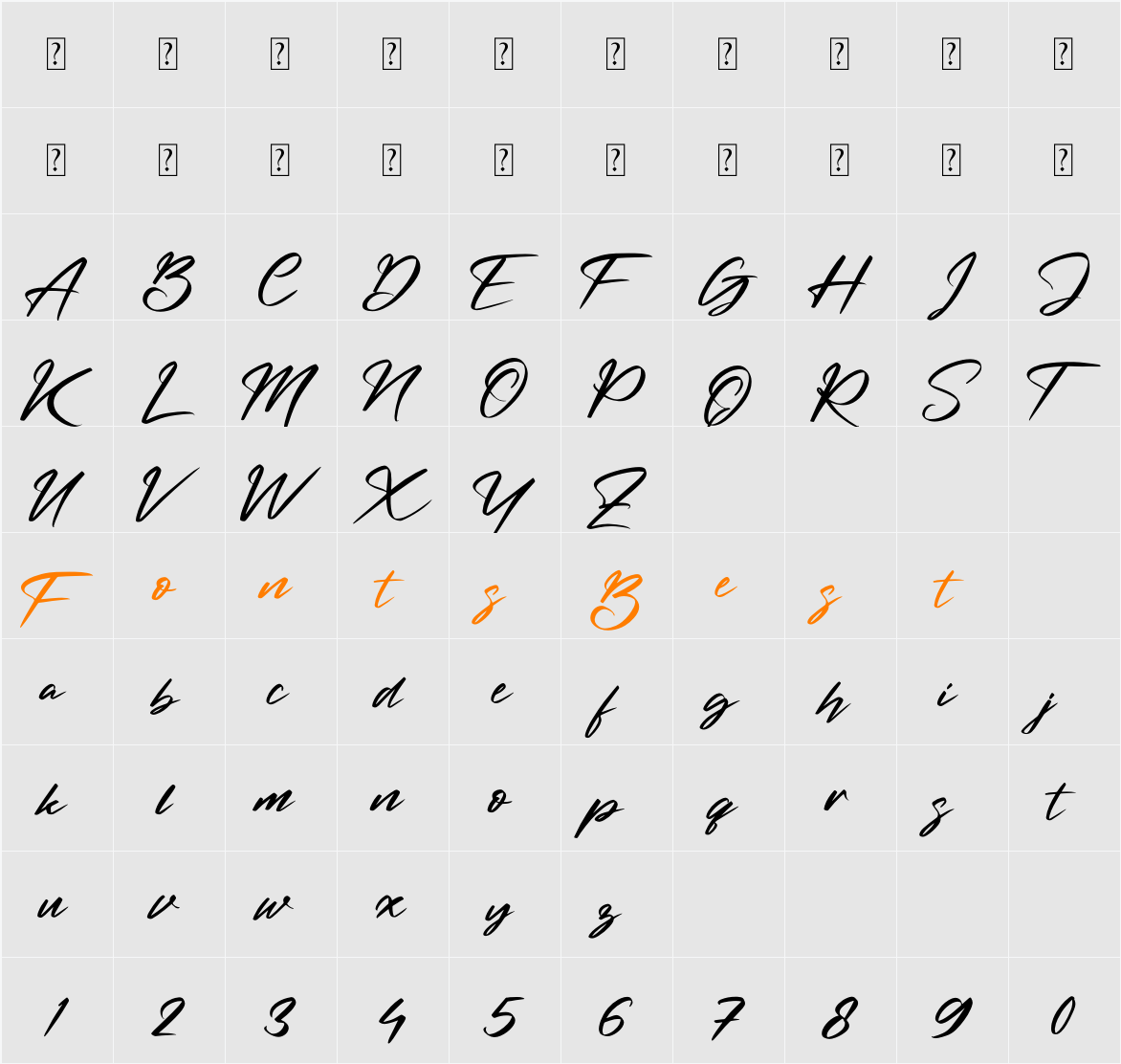 Beternite Limited Character Map