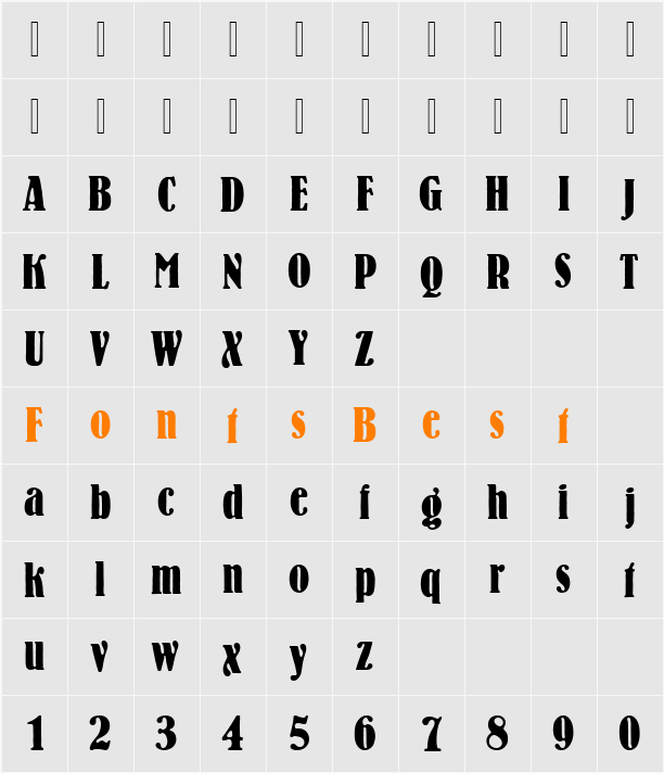BernhardAntDBolCon Character Map