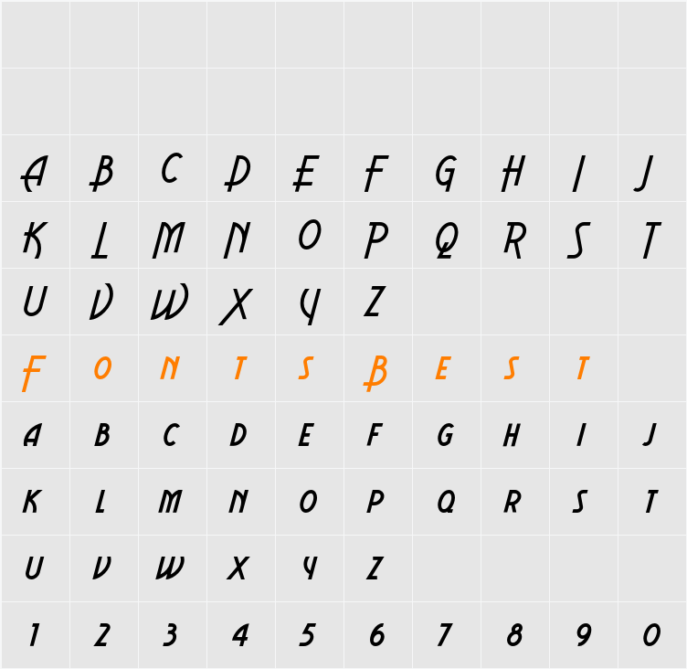 Aerovias Brasil NF Character Map