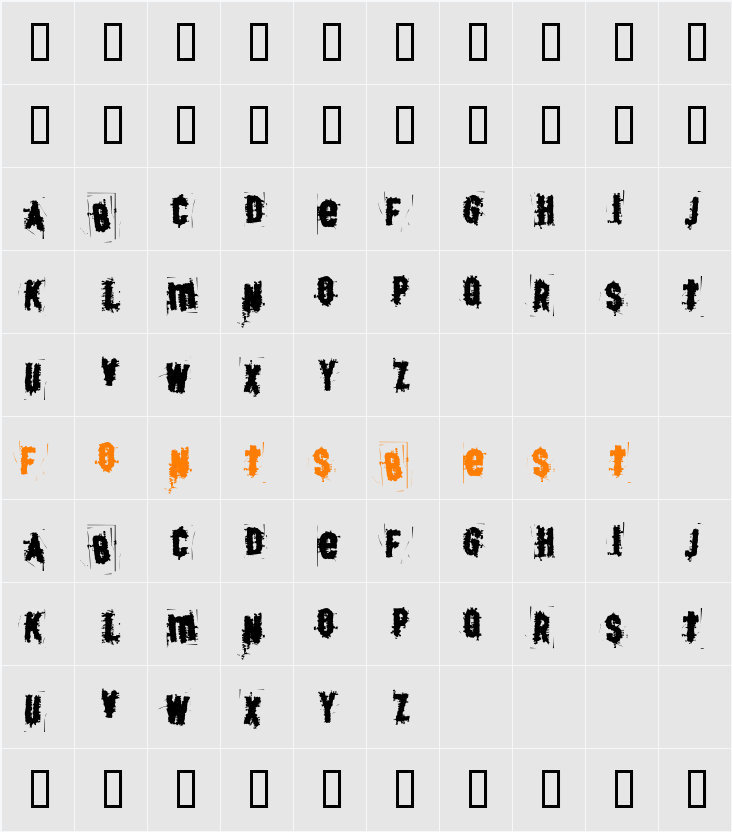 BJ SKRATCH Character Map
