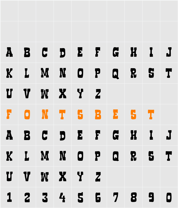 Boncegro FF 4F Character Map
