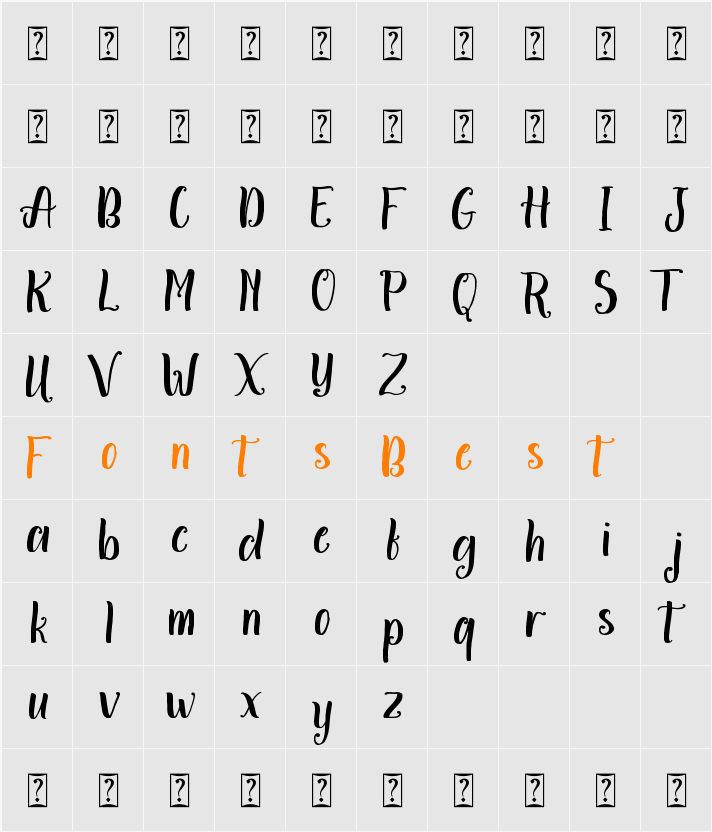 Aminetta Character Map