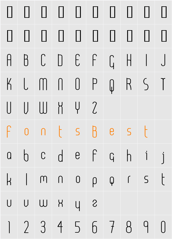 AB UltraChic Character Map