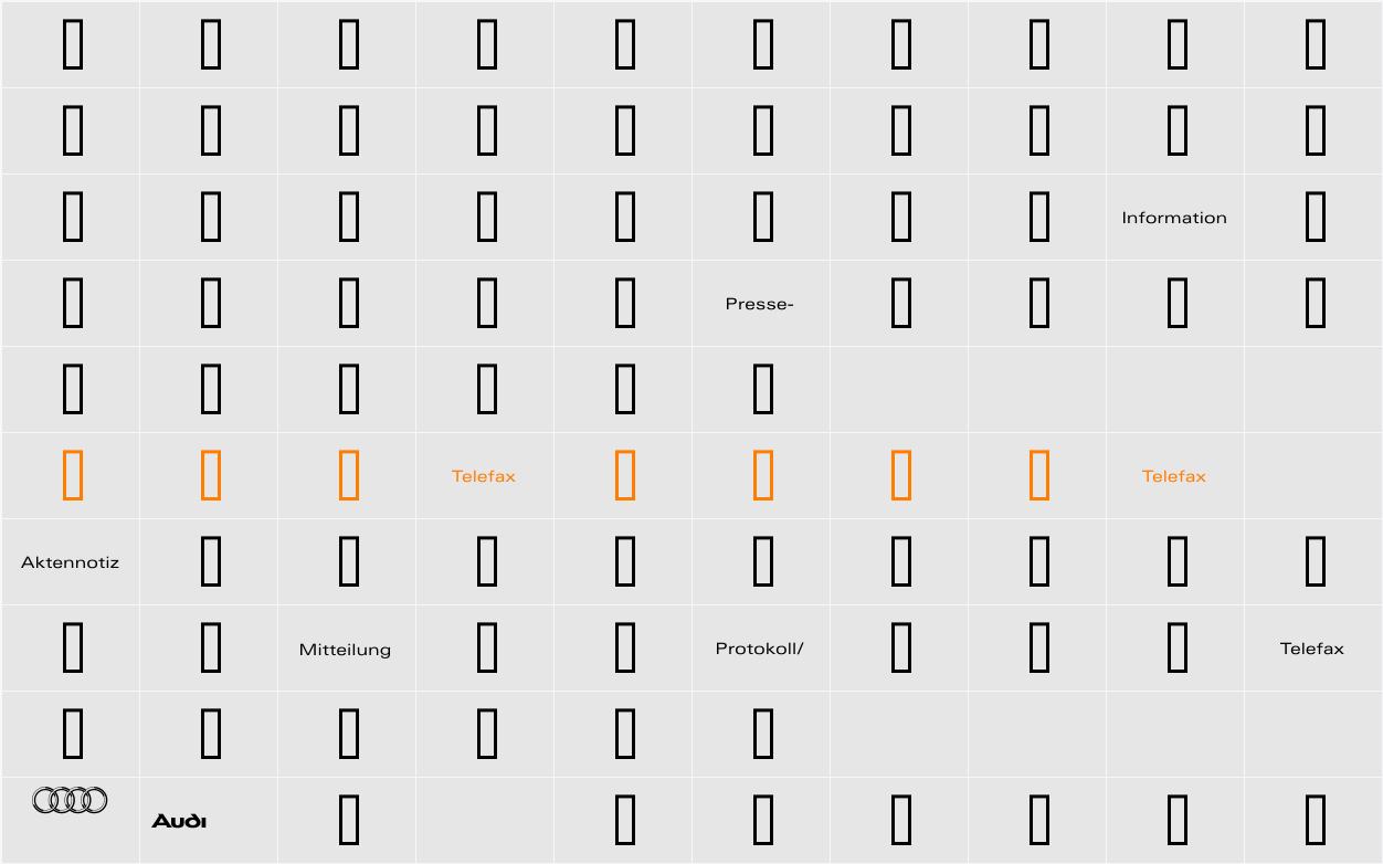 AudiLogoPlus Character Map