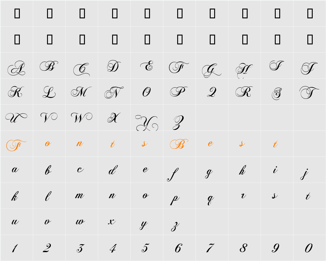 ChopinScript Character Map