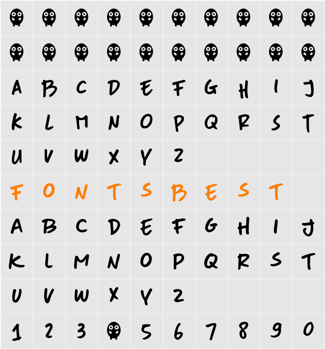 DK More Or Less Character Map