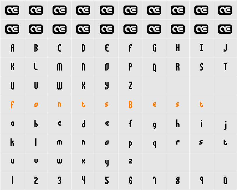 Bocuma Angle BRK Character Map
