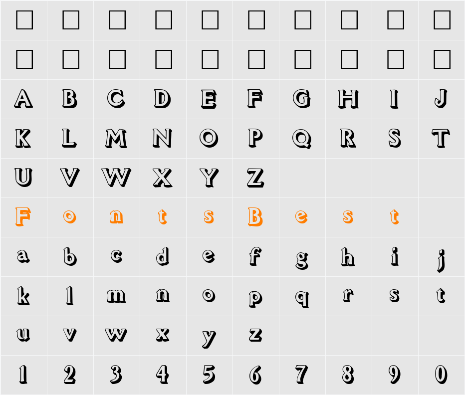 Avion Character Map