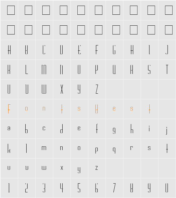 Chasline Character Map