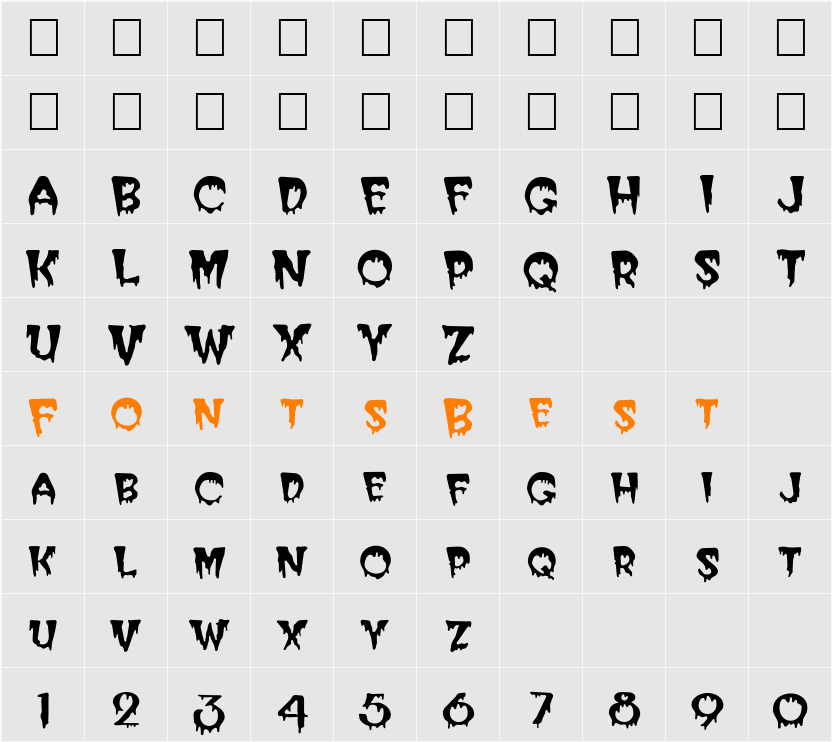 FZ UNIQUE 10 Character Map