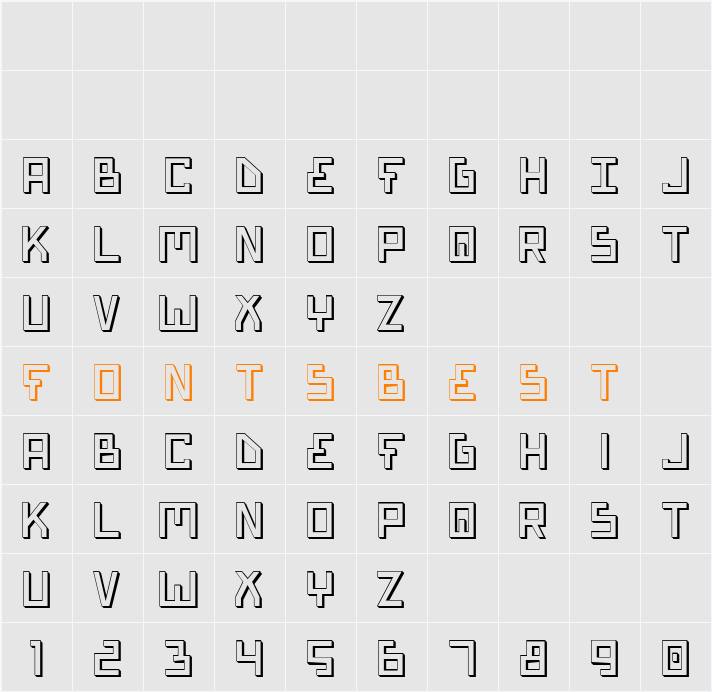 Bionic Type Shadow Character Map