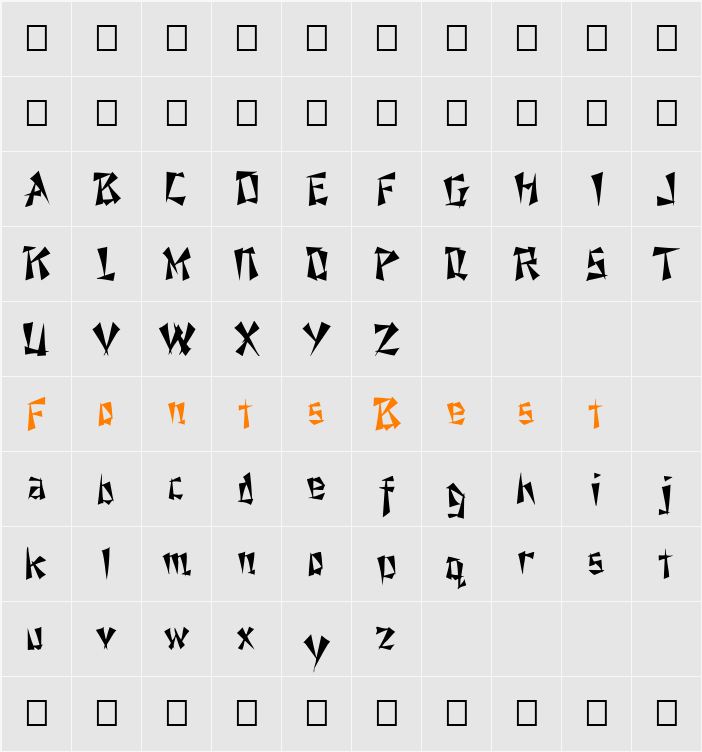FZ UNIQUE 21 Character Map