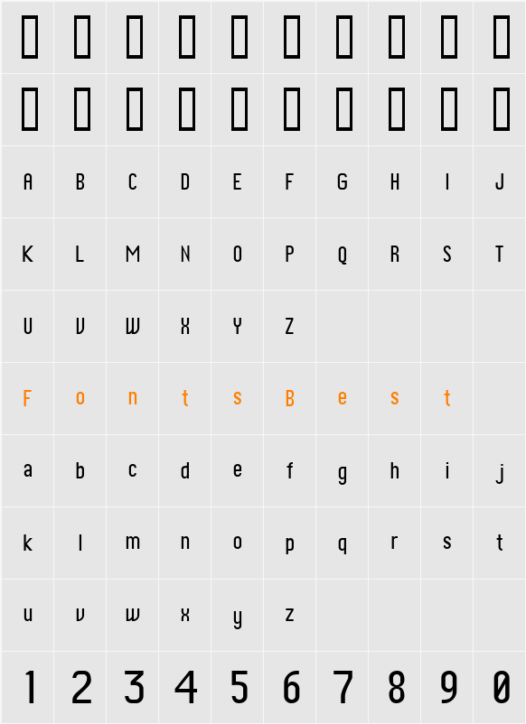 Chica Mono Character Map