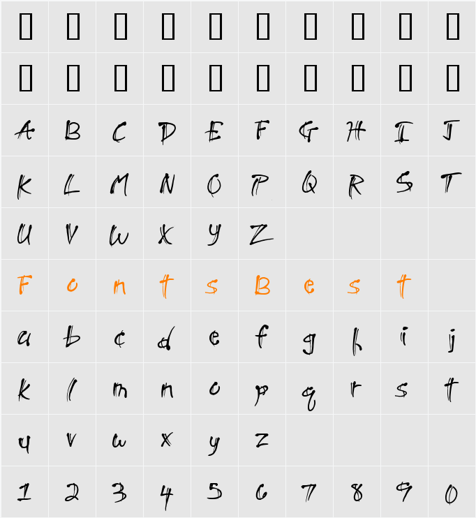 CK Stacatto Character Map
