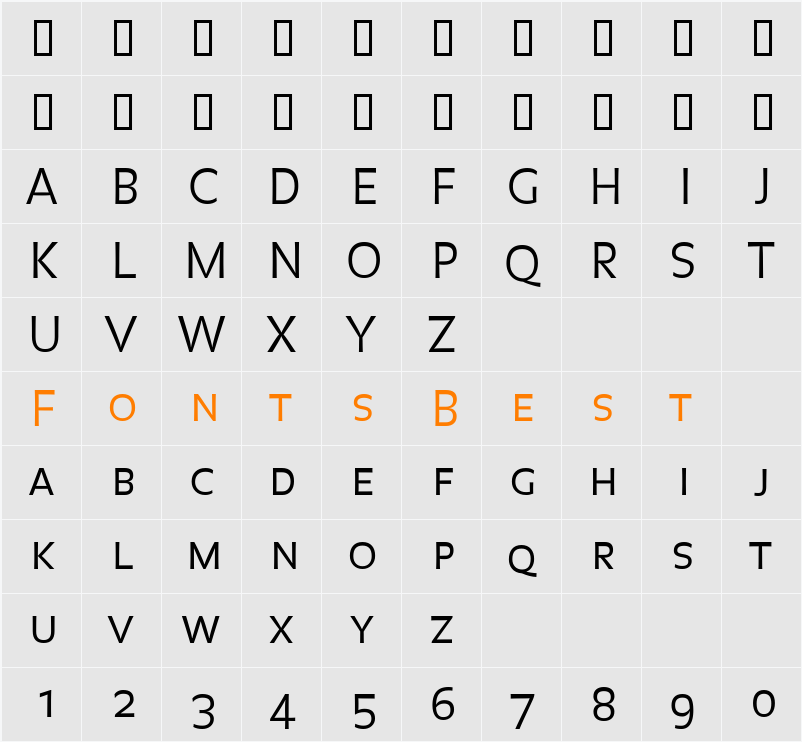 BalanceLight Character Map