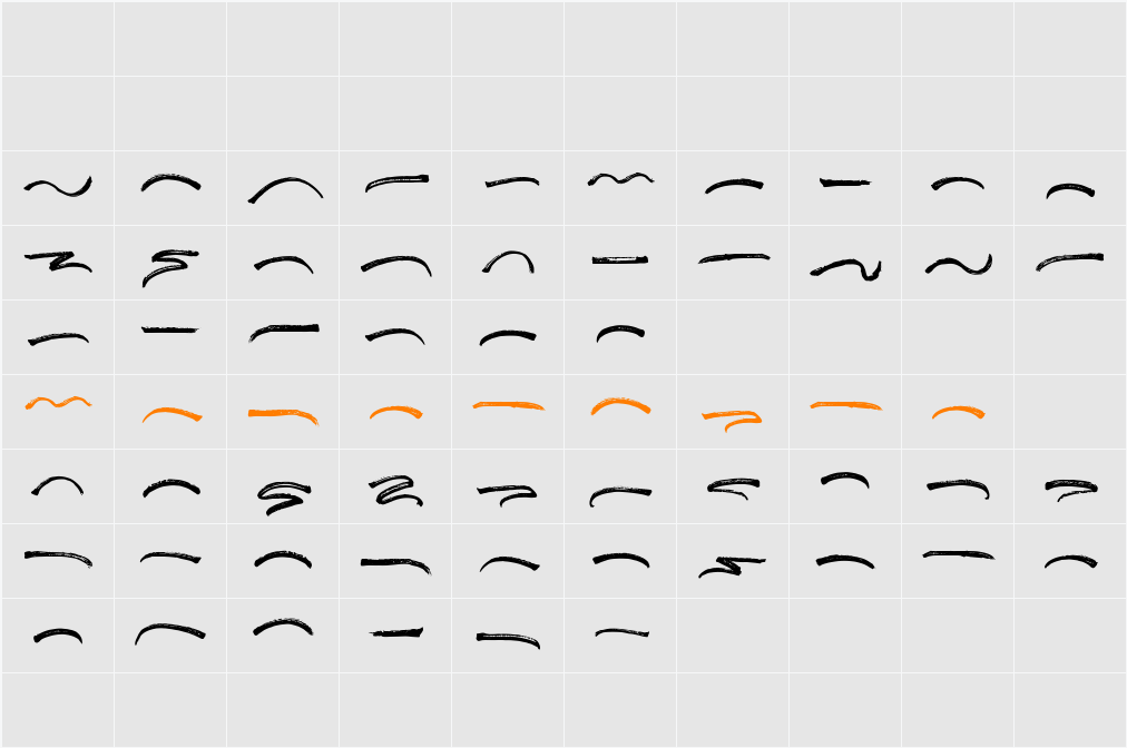 Basting Brush Underlines Character Map